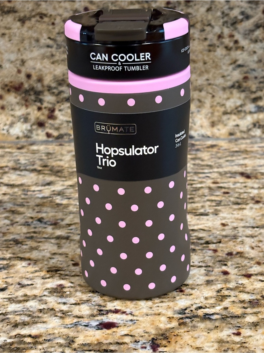 BrüMate Hopsulator Trio Can Cooler Tumbler - Mocha Dot (sold out)
